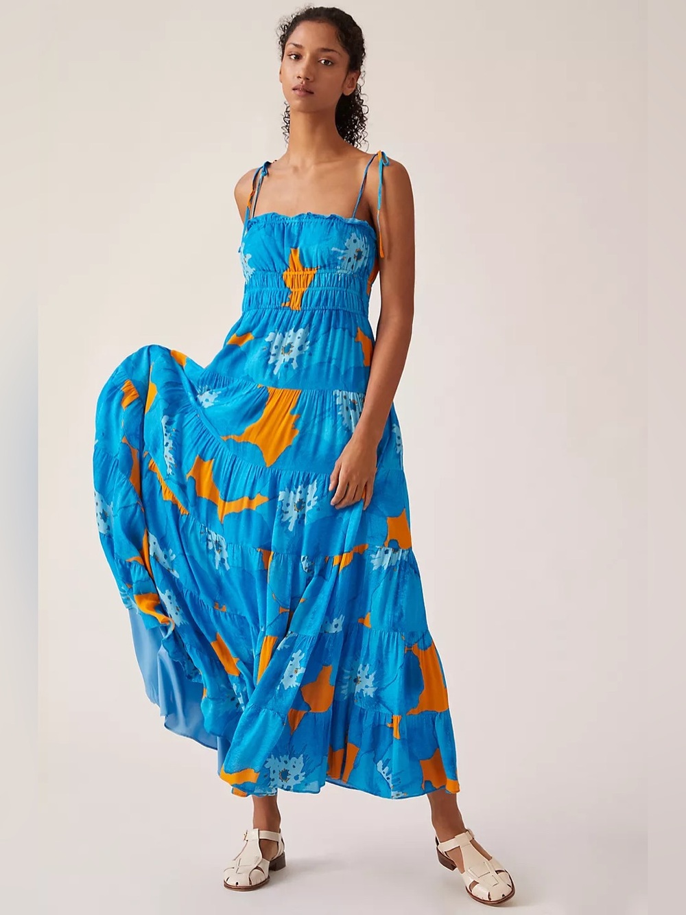 Anthropologie Hutch Flynn Smocked Printed Maxi Dress